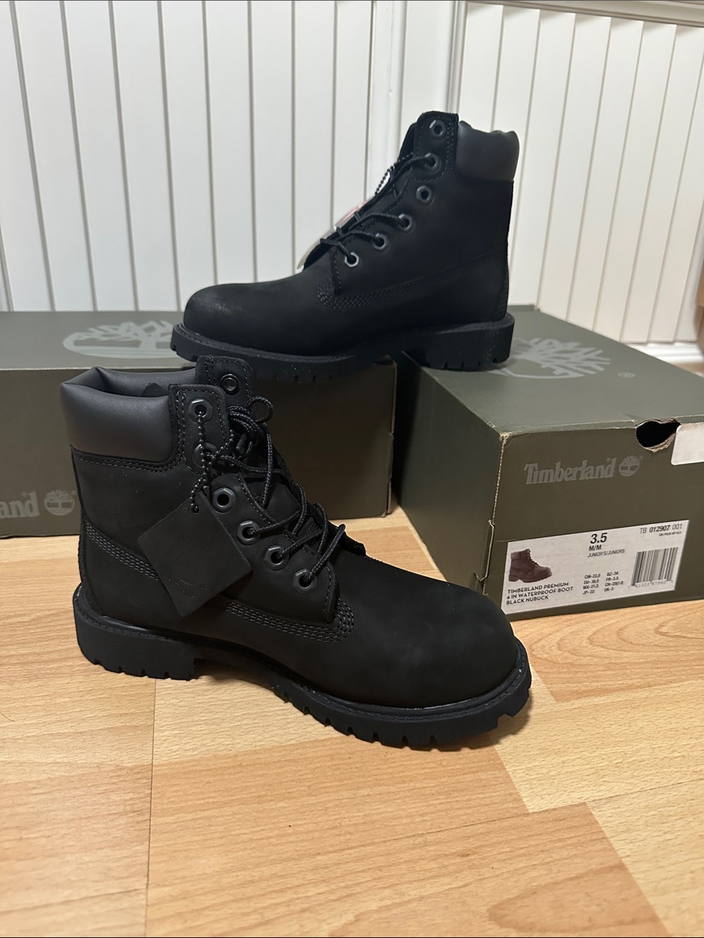 Timberland Black Nubuck 6-Inch Lace-Up Boots